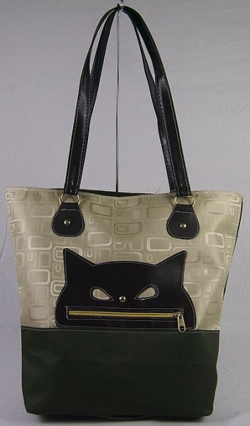 Bolsa de poliéster Verde com Bege e Marrom